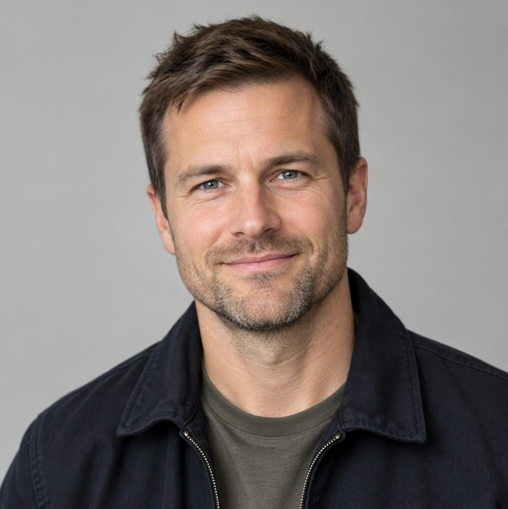 Portrait of a Scandinavian man with short hair